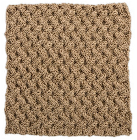 Lattice Cables Square For Knit Your Cables Afghan made using Red Heart yarn