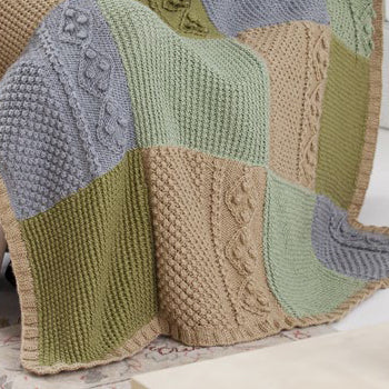 Knit Autumn Throw made using Red Heart yarn