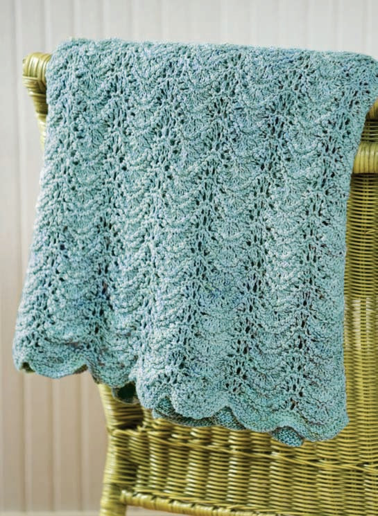 Knit Seaside Waves made using Red Heart yarn