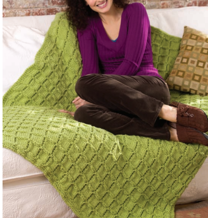 Easy Cable Afghan made using Red Heart yarn
