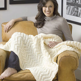 Knit Blanket made in Red Heart Comfort Chunky Yarn