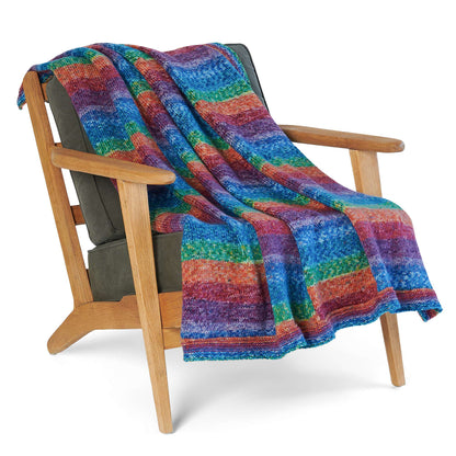 Red Heart Rainbow Connection Knit Panel Blanket Knit Blanket made in Red Heart Itty-Bitty Yarn