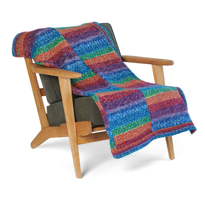 Red Heart Rainbow Connection Knit Panel Blanket Knit Blanket made in Red Heart Itty-Bitty Yarn
