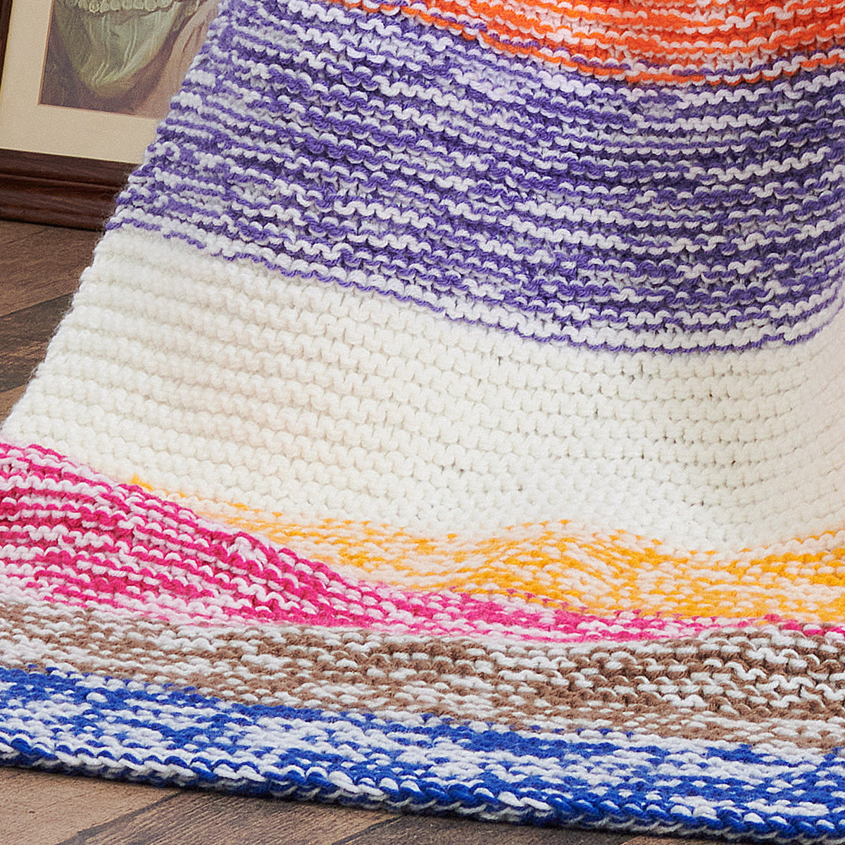 Knit Blanket made in Red Heart Super Saver Jumbo Yarn