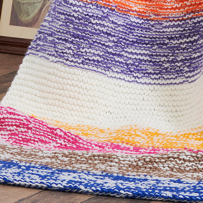 Red Heart Big Stripes Beginner Knit Blanket Knit Blanket made in Red Heart Super Saver Jumbo Yarn