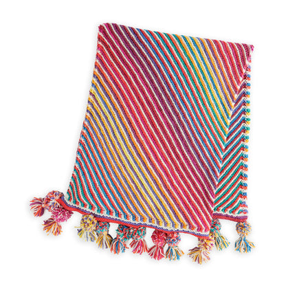 Red Heart Color Cascade Bias Knit Panel Blanket Knit Blanket made in Red Heart Super Saver Yarn