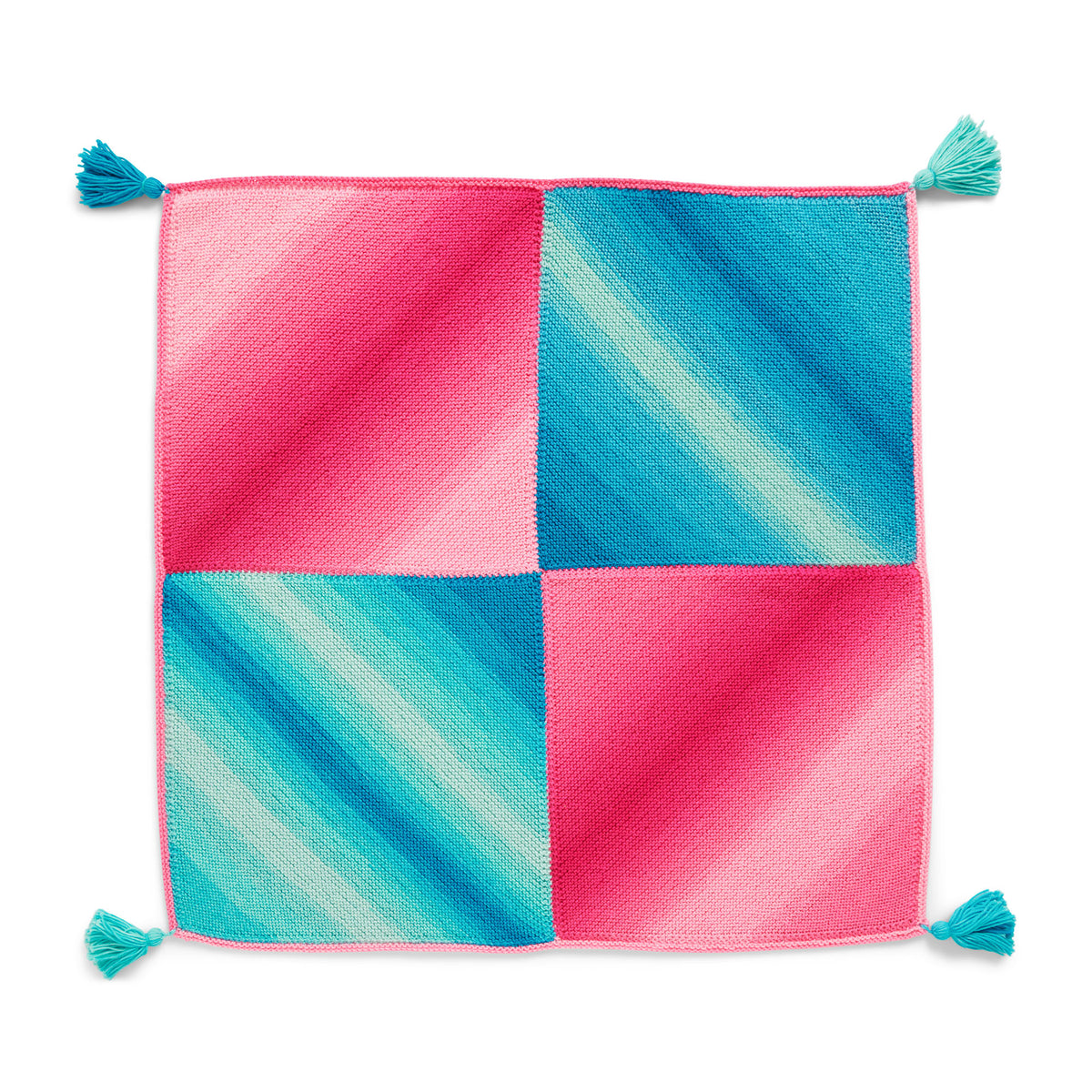 Knit Blanket made in Red Heart Super Saver Ombre Yarn