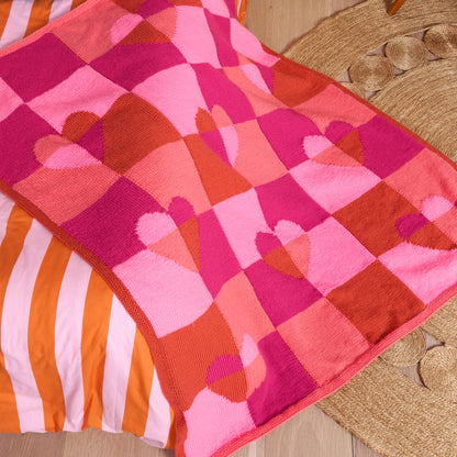 Red Heart Modern Twist Heart Blanket Modern Twist Heart Blanket made using Red Heart yarn