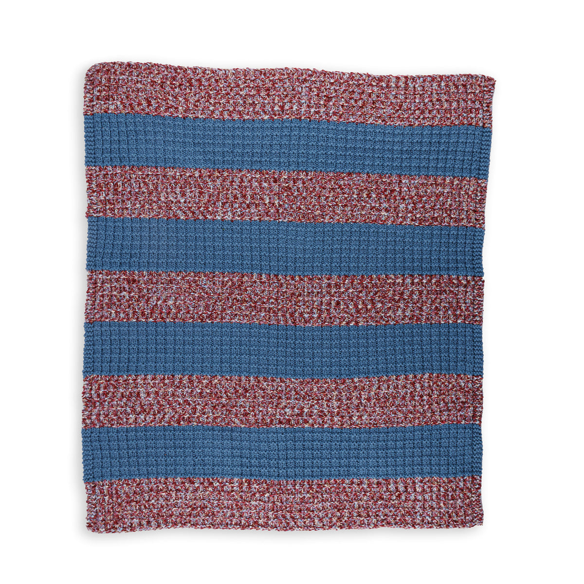 Waffle Knit Cozy Blanket made using Red Heart yarn