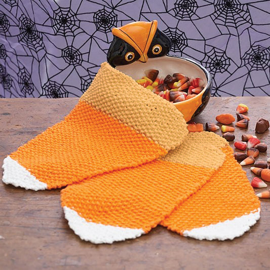 Red Heart Corny But Cute Candy Corn Knit Dishcloth
