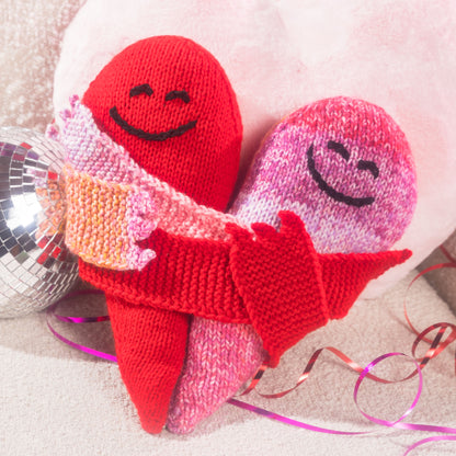 Red Heart Knit Pillow Pal-entines Knit Pillow Pal-Entines made using Red Heart yarn