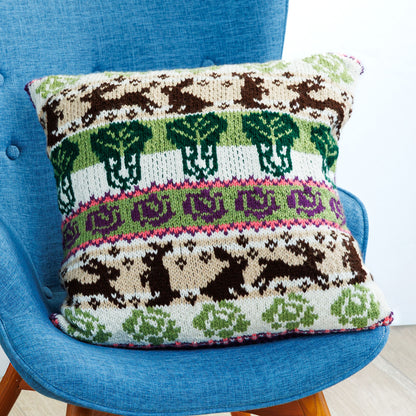 Red Heart Cabbage Garden Knit Pillow Cabbage Garden Knit Pillow made using Red Heart yarn in a styled lifestyle setting