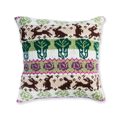 Red Heart Cabbage Garden Knit Pillow Cabbage Garden Knit Pillow made using Red Heart yarn on a white background