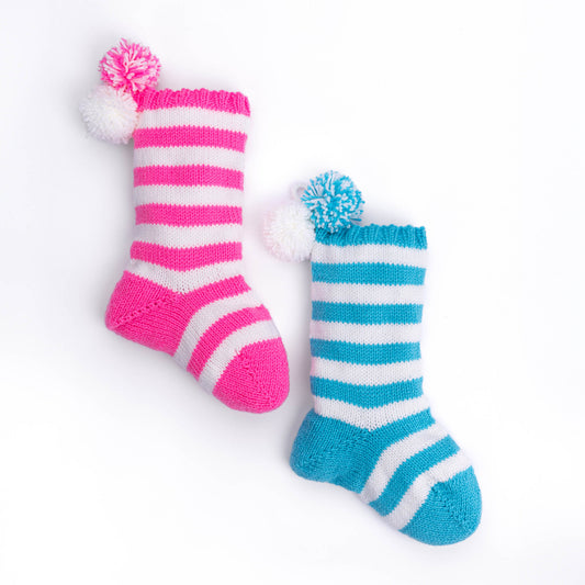 Merry & Bright Knit Stocking made using Red Heart yarn
