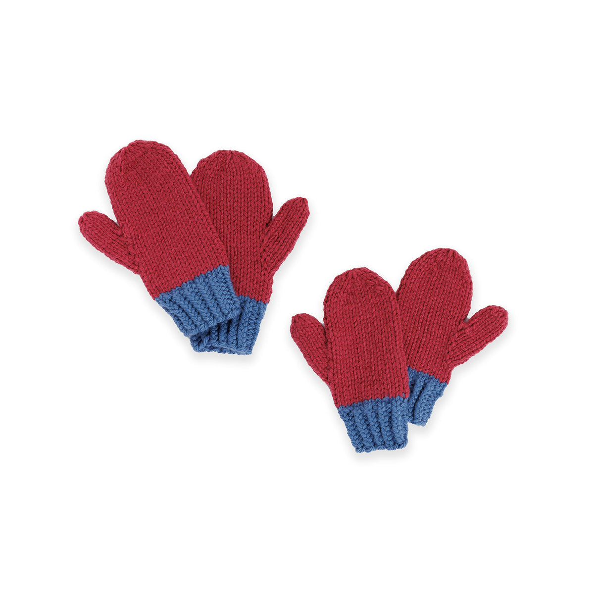 Knit Bold Mittens made using Red Heart yarn