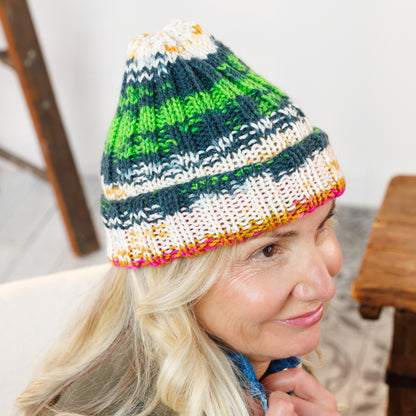 Red Heart Squishy Ribs Knit Hat Red Heart Squishy Ribs Knit Hat