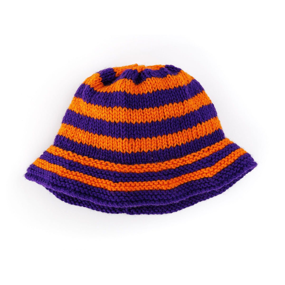 Knit Fanfare Bucket Hat made using Red Heart yarn