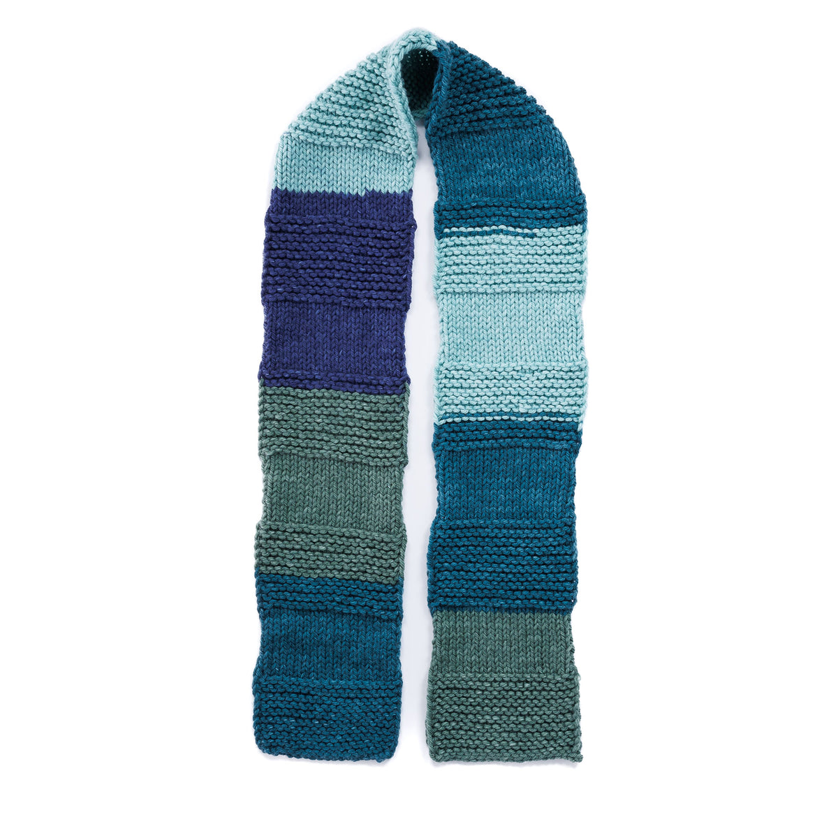 Knit Stripes On Stripes Scarf made using Red Heart yarn