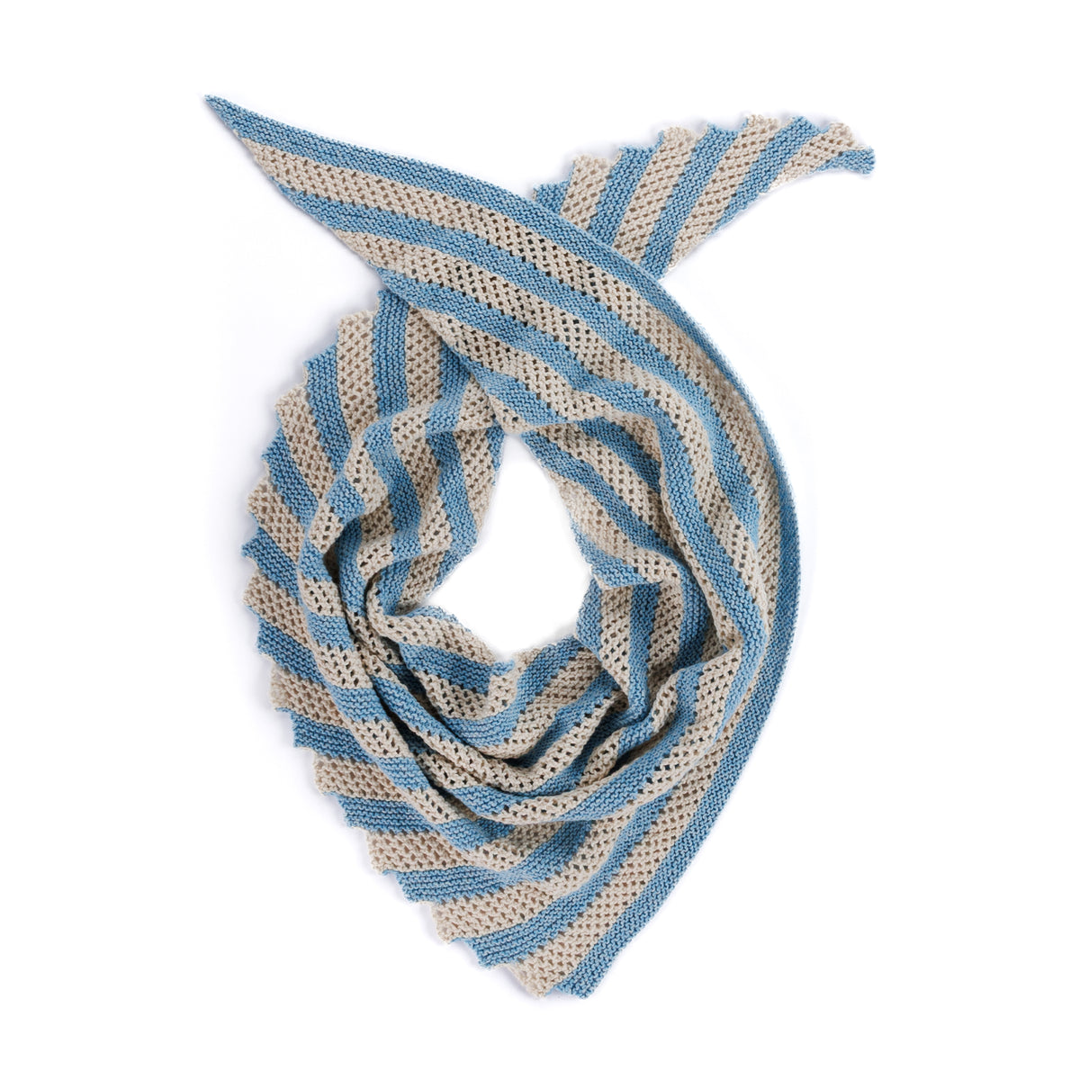Sawtooth Stripes Knit Shawl made using Red Heart yarn