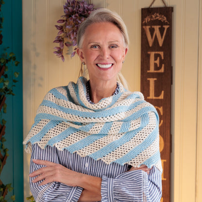 Red Heart Sawtooth Stripes Knit Shawl Sawtooth Stripes Knit Shawl made using Red Heart yarn