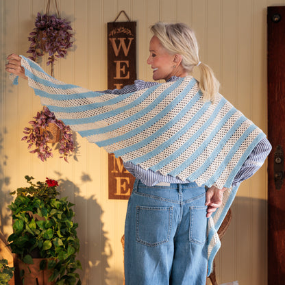 Red Heart Sawtooth Stripes Knit Shawl Sawtooth Stripes Knit Shawl made using Red Heart yarn