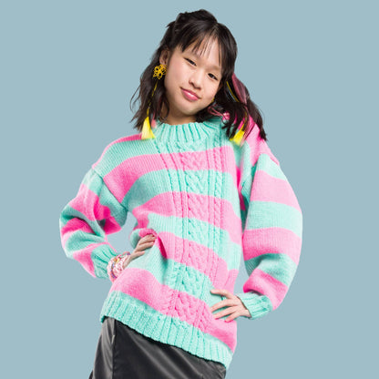 Red Heart Knit Visual Cable Front Pullover Knit Visual Cable Front Pullover made using Red Heart yarn