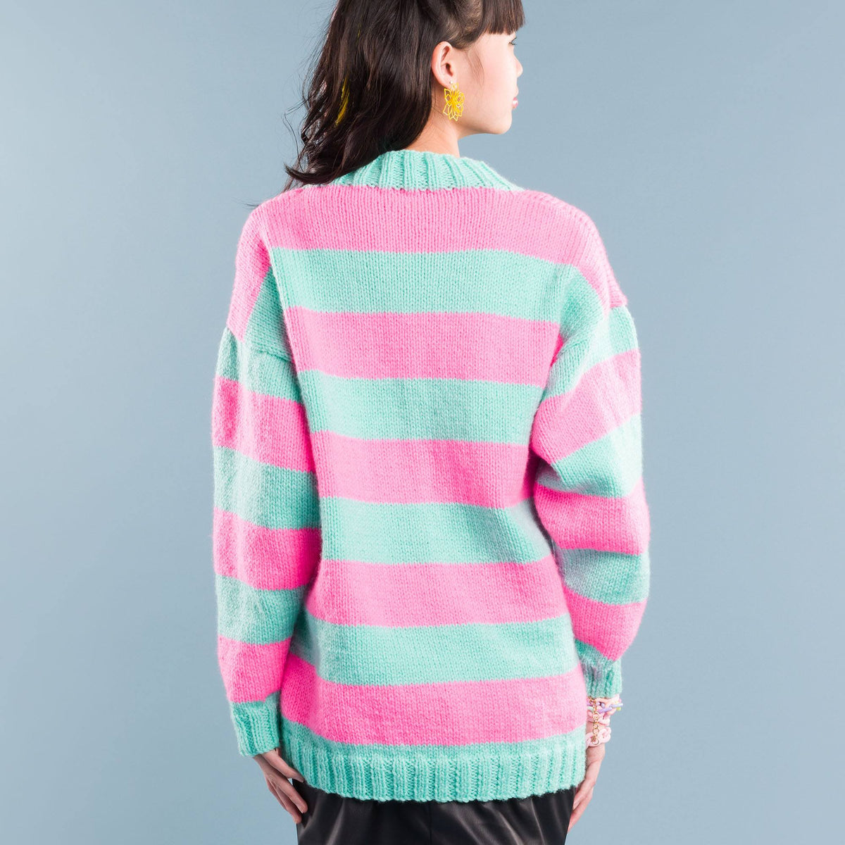 Knit Visual Cable Front Pullover made using Red Heart yarn