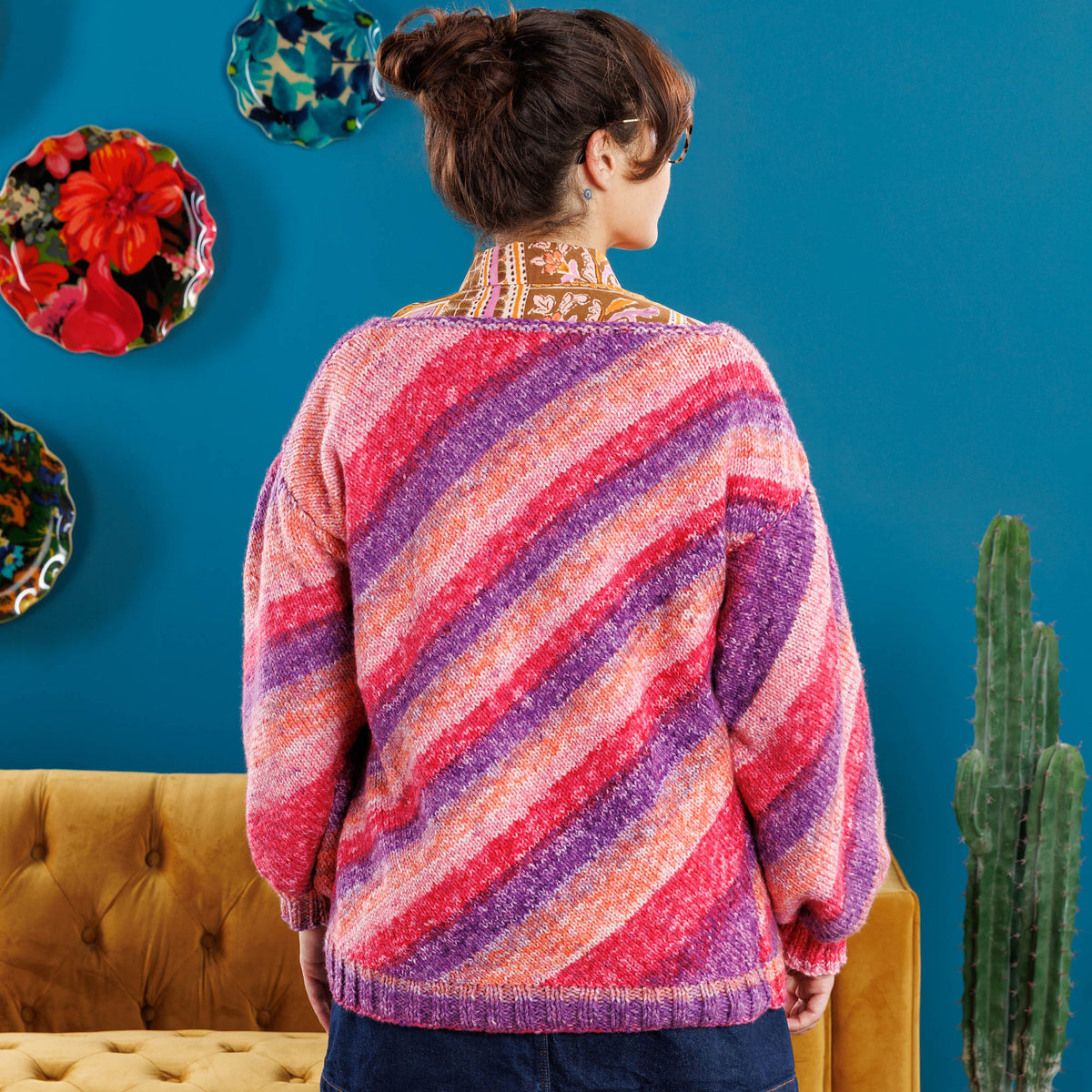 Knit Tunic On-A-Bias made using Red Heart yarn
