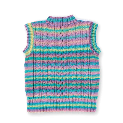 Red Heart Color Fade & Cables Knit Vest Color Fade & Cables Knit Vest made using Red Heart yarn