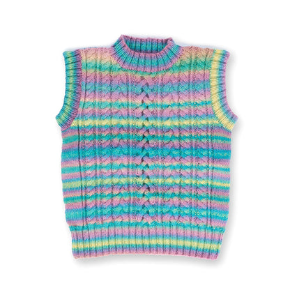 Red Heart Color Fade & Cables Knit Vest Color Fade & Cables Knit Vest made using Red Heart yarn