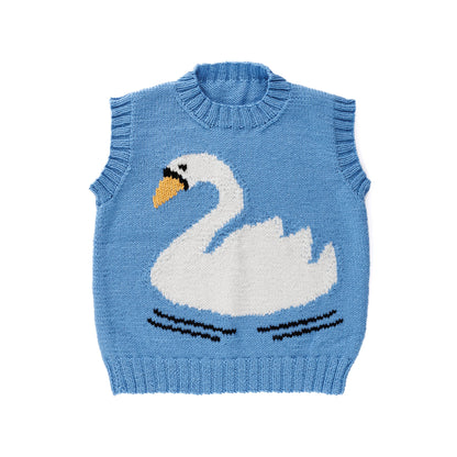 Red Heart Knit Intarsia Swan Vest Knit Intarsia Swan Vest made using Red Heart yarn