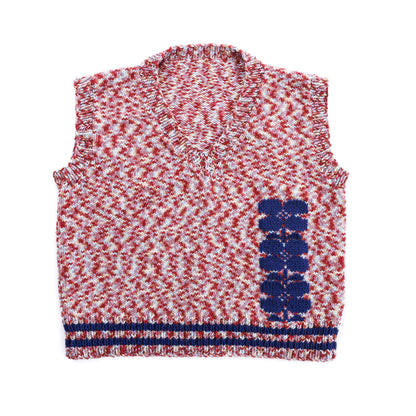 Red Heart Duplicate Stitches in Bloom Knit Vest Duplicate Stitches In Bloom Knit Vest made using Red Heart yarn