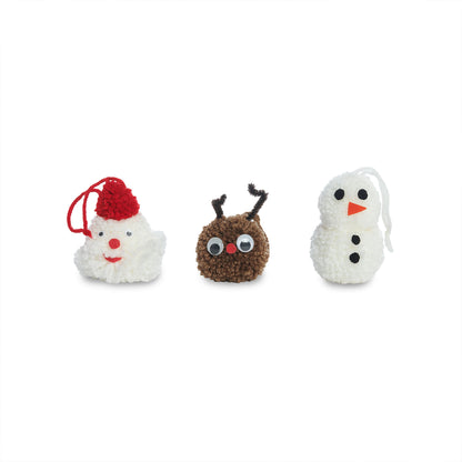 Red Heart Craft No Needle Pompom Ornaments Craft Ornaments made in Red Heart Super Saver Yarn