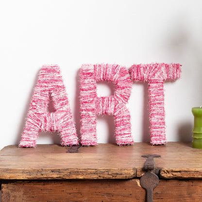 Red Heart Arts & Crafts Yarn Wrapped Letters Craft Letters made in Red Heart Scrubby Yarn