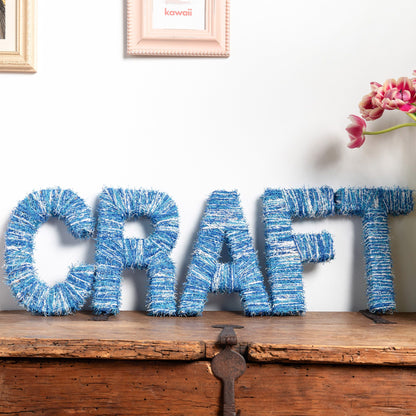 Red Heart Arts & Crafts Yarn Wrapped Letters Craft Letters made in Red Heart Scrubby Yarn