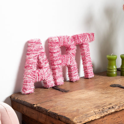 Red Heart Arts & Crafts Yarn Wrapped Letters Craft Letters made in Red Heart Scrubby Yarn