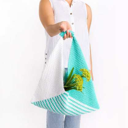 Lily Sugar'n Cream Crochet Totally Triangular Tote Crochet Tote Bag made in Lily Yarn