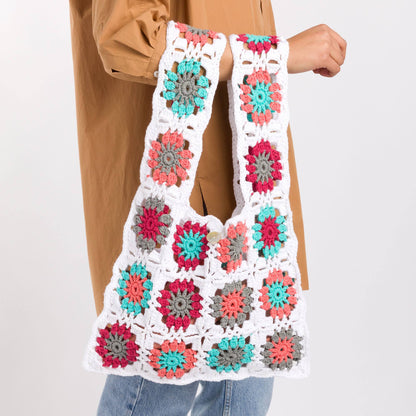 Lily Sugar'n Cream Crochet Radiant Motifs Tote Bag Crochet Bag made in Lily The Original Yarn