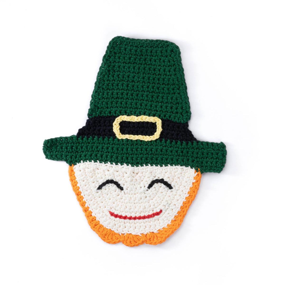 Sugar'N Cream Crochet Leprechaun Dishcloth made using Lily yarn