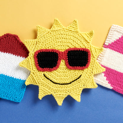 Lily Sugar'n Cream 'Gotta Wear Shades' Dishcloth Sugar'N Cream 'Gotta Wear Shades' Dishcloth made using Lily yarn