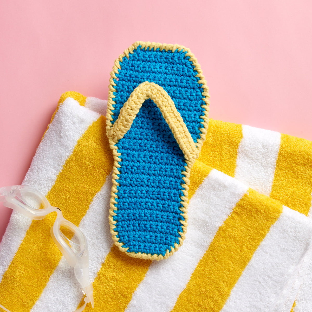Sugar'N Cream Flip Flop Dishcloth made using Lily yarn