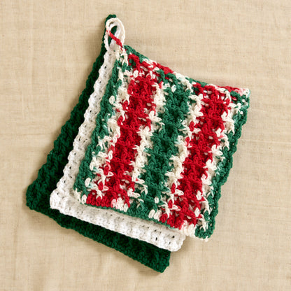 Lily Sugar'n Cream Crochet Waffle Kitchen Cloth Christmas
