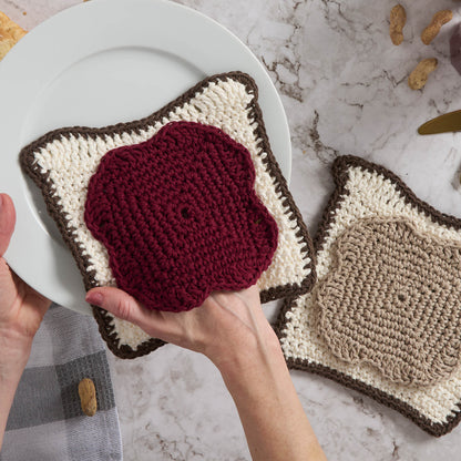 Lily Sugar'n Cream Crochet PB & J Dishcloth Set Crochet Pb & J Dishcloth Set made using Lily yarn