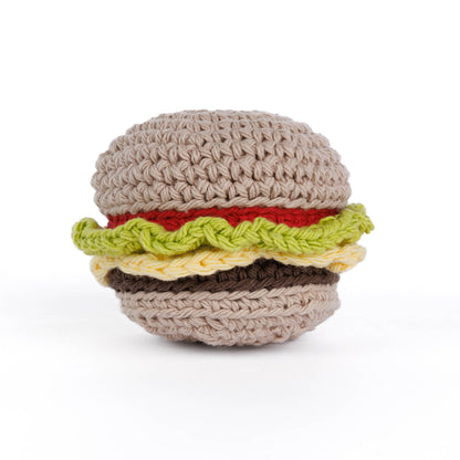 Lily Sugar'n Cream Cheese Burger Crochet Dish Scrubby Cheese Burger Crochet Dish Scrubby made using Lily yarn