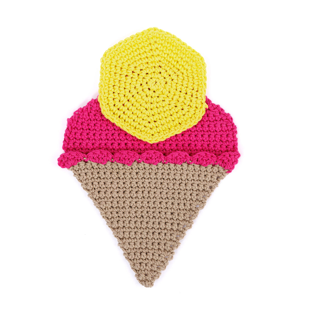 Double Scoop Crochet Dishcloth made using Lily yarn