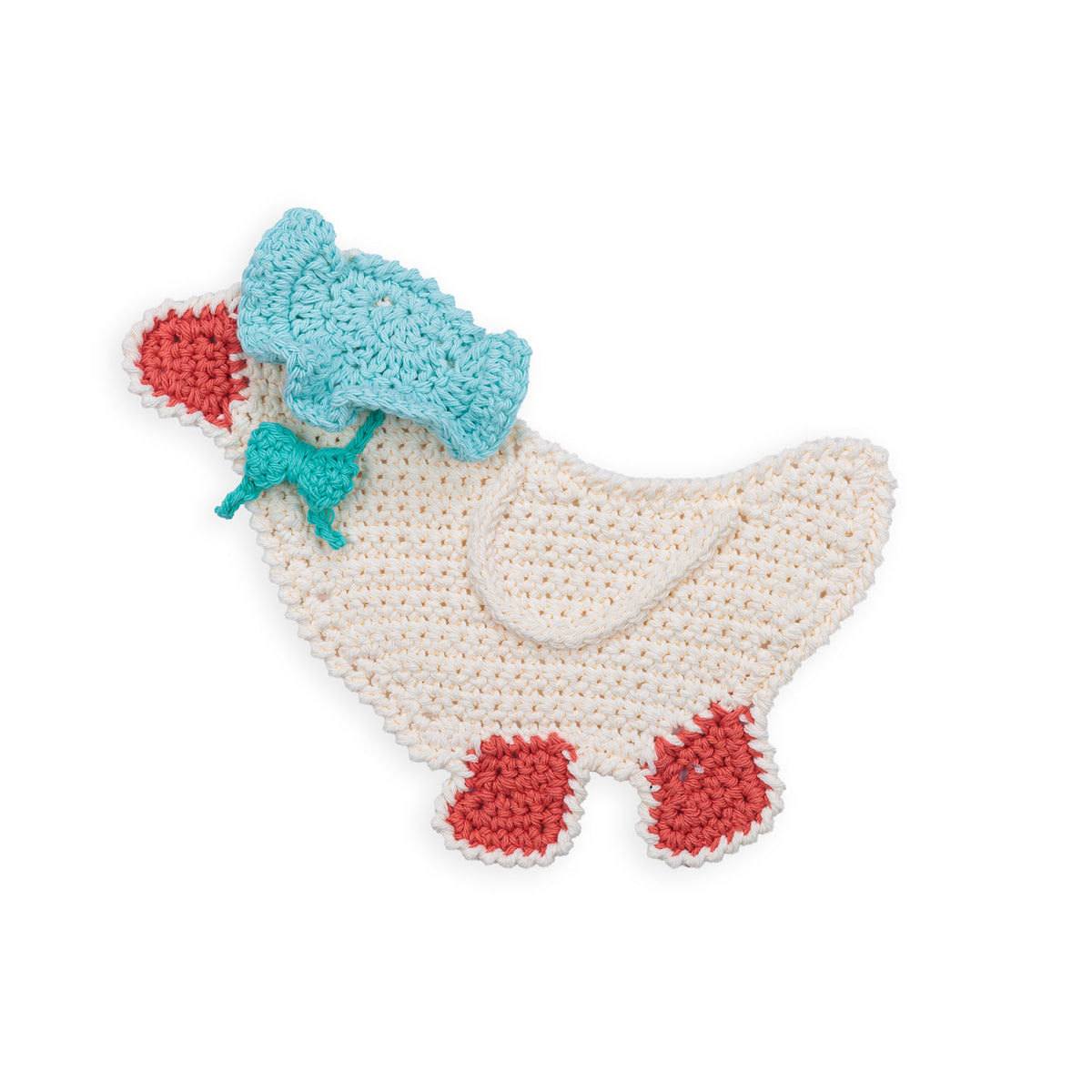 Duck, Duck, Goose Crochet Dishcloth made using Lily yarn