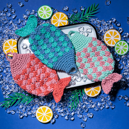 Lily Catch of the Day Crochet Dishcloth All Variants