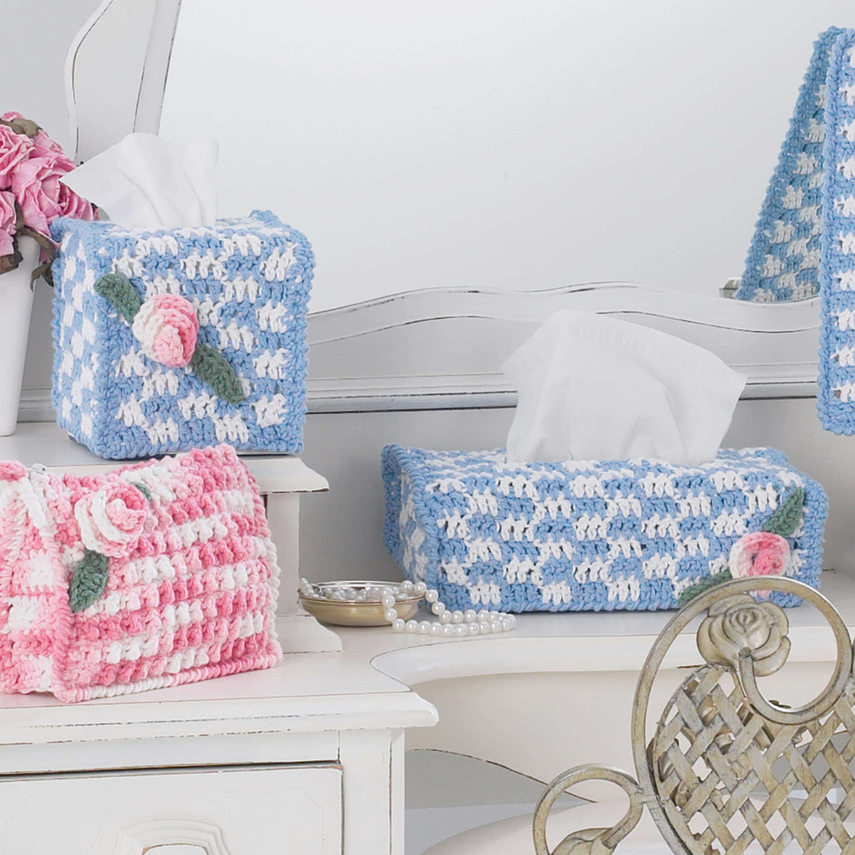 Crochet Covers made in Lily The Original Yarn