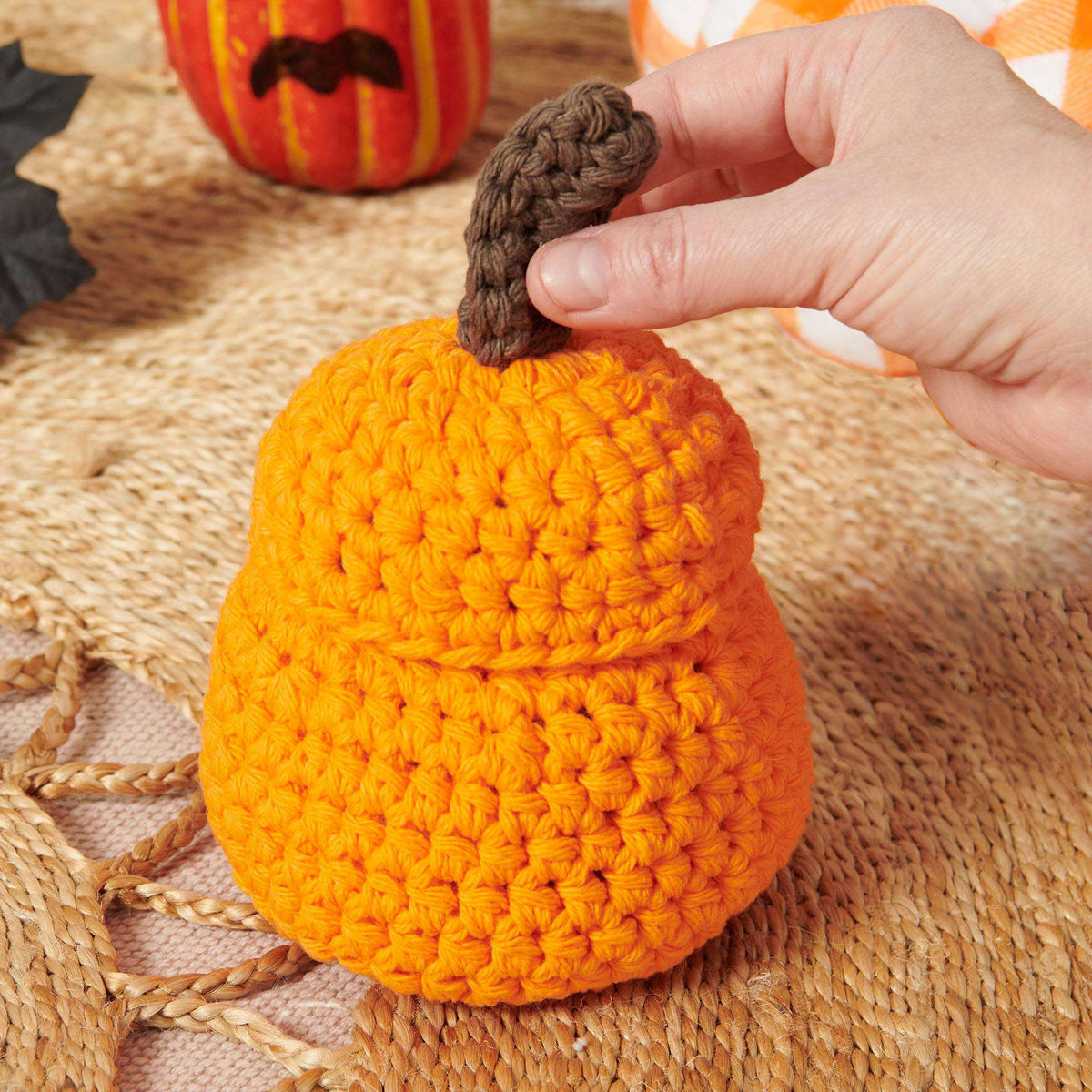 Crochet Jar made in Lily The Original Yarn
