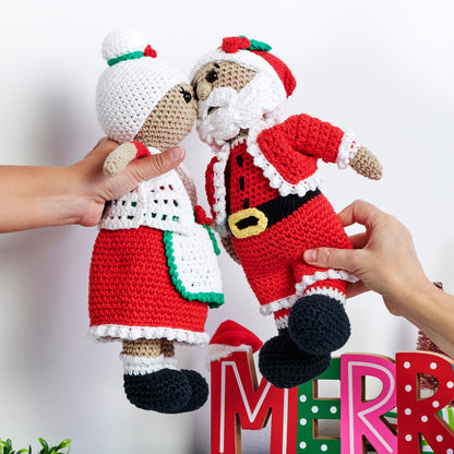 Lily Sugar'n Cream Crochet Santa & Mrs Claus Dolls Crochet Toy made in Lily Yarn